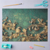 Romantisch Antiek Emerald en Gold Design Series 6 Tissuepapier (Craft)