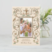 Romantisch Antiek Resort Verfraaiing Foto Feestdagenkaart (Staand voorkant)