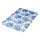 Romantisch Antiek  Roos-Blauw op Wit Badmat (Gekanteld)