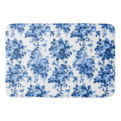 Romantisch Antiek  Roos-Blauw op Wit Badmat (Voorkant)