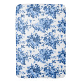 Romantisch Antiek  Roos-Blauw op Wit Badmat (Voorkant Verticaal)