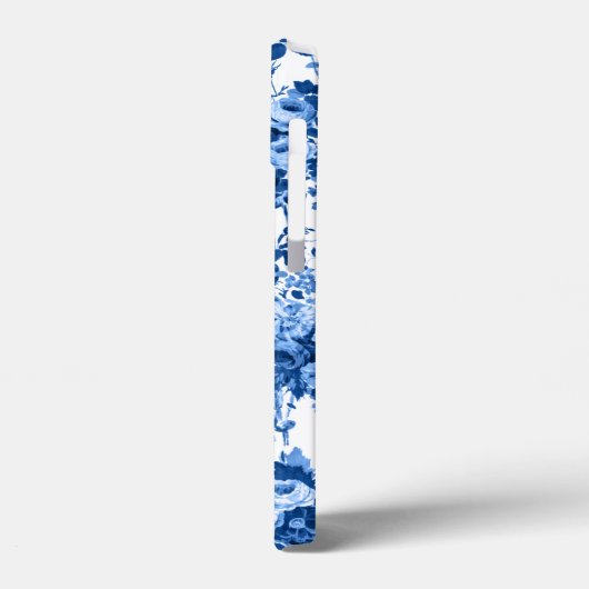 Romantisch Antiek  Roos-Blauw op Wit Case-Mate iPhone Case (Achterkant / Links)