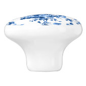 Romantisch Antiek Roos-Blauw op Wit Keramische Knop (Zijkant)