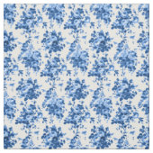 Romantisch Antiek Roos-Blauw op Wit Stof (Swatch)