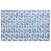 Romantisch Antiek Roos-Blauw op Wit Stof (Fat Quarter)