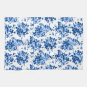 Romantisch Antiek  Roos-Blauw op Wit Theedoek (Horizontaal)