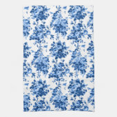 Romantisch Antiek  Roos-Blauw op Wit Theedoek (Verticaal)