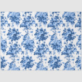 Romantisch Antiek  Roos-Blauw op Wit Tissuepapier (Voorkant)