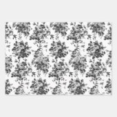 Romantisch Antiek  Roos-blauw, roze en grijs Inpakpapier Vel (Voorkant 3)