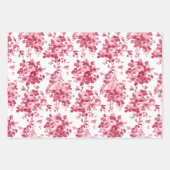 Romantisch Antiek  Roos-blauw, roze en grijs Inpakpapier Vel (Voorkant 2)