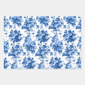 Romantisch Antiek  Roos-blauw, roze en grijs Inpakpapier Vel (Voorkant)