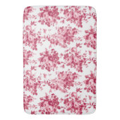 Romantisch Antiek  Roos-Roze op Wit Badmat (Voorkant Verticaal)