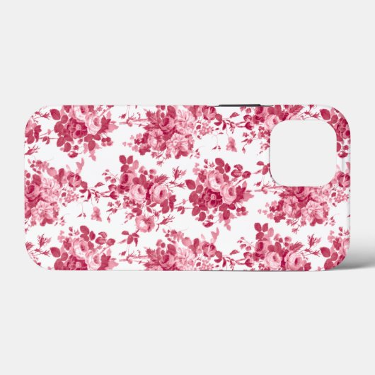 Romantisch Antiek Roos-Roze op Wit Case-Mate iPhone Case (Achterkant (horizontaal))