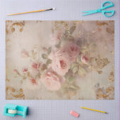 Romantisch Antiek Roze en Goud Design Series 8 Tissuepapier (Craft)
