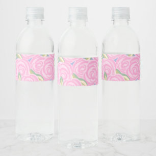 Romantisch antiek rozenontwerp waterfles etiket