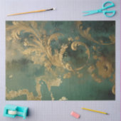 Romantisch Antiek Smaragd en Goud Design Series 1 Tissuepapier (Craft)