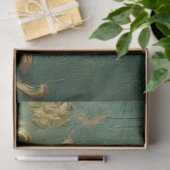 Romantisch antiek smaragd en goud ontwerp serie 7 tissuepapier (Geschenk)