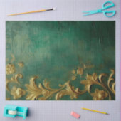 Romantisch antiek smaragd en goud ontwerp serie 7 tissuepapier (Craft)