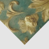 Romantisch antiek smaragd en goud ontwerp serie 7 tissuepapier (Detail)