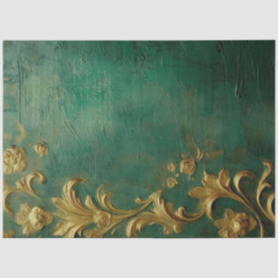 Romantisch antiek smaragd en goud ontwerp serie 7 tissuepapier