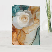 Romantisch Aqua Blauw Wit Goud Bloemen Huwelijk Kaart (Achterkant)