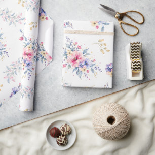 Romantisch aquarel bloemen inpakpapier