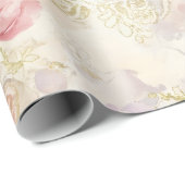 Romantisch aquarel bloemen inpakpapier - Elegant (Rol Hoek)