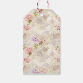 Romantisch Aquarel Bloemen Inpakpapier - Elegant Cadeaulabel