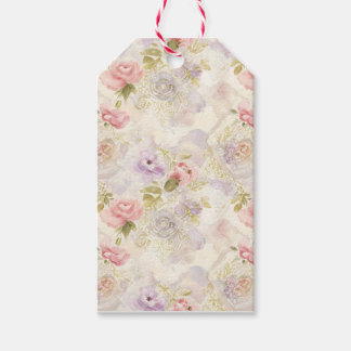 Romantisch Aquarel Bloemen Inpakpapier - Elegant Cadeaulabel