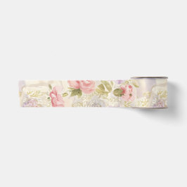 Romantisch Aquarel Bloemen Inpakpapier - Elegant Satijnen Lint