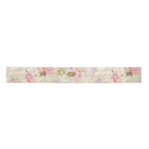 Romantisch Aquarel Bloemen Inpakpapier - Elegant Satijnen Lint