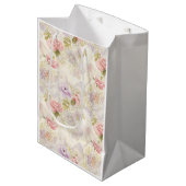 Romantisch Aquarel Bloemverpakkings Papier - Elega Medium Cadeauzakje (Voorkant Gekanteld)