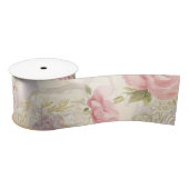 Romantisch aquarel bloemverpakkings papier - Elega Satijnen Lint (Spoel)