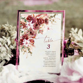 Romantisch Aquarel Burgundy Blush Tafelnummer