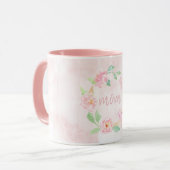 Romantisch aquarel roze bloem Moederdag cadeau Mok (Voorkant links)