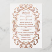 romantisch art nouveau bruiloft roos folie uitnodiging (Voorkant)