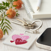 Romantisch Be Mine Hearts Valentijn dubbelzijdig Sleutelhanger (Voorkant Rechts)