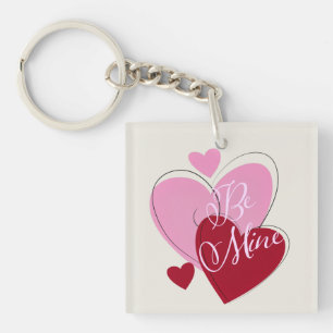 Romantisch Be Mine Hearts Valentijn dubbelzijdig Sleutelhanger