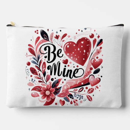 Romantisch "Be Mine" Quote Donkerrood Hart Boheems Etui (Voorkant)