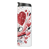 Romantisch "Be Mine" Quote Donkerrood Hart Boheems Thermosbeker (Geroteerd rechts)