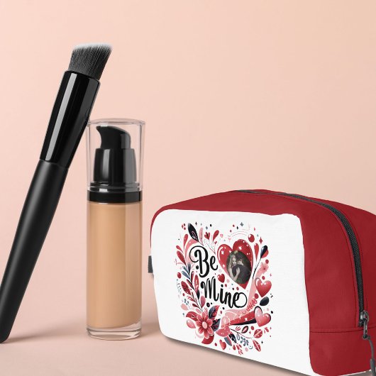 Romantisch "Be Mine" Quote Donkerrood Hart Boheems Toilettasje