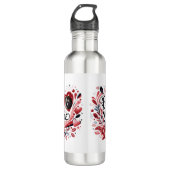 Romantisch "Be Mine" Quote Donkerrood Hart Boheems Waterfles (Voorkant)