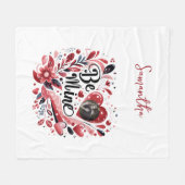 Romantisch "Be Mine" Quote Foto Red Heart Bohemian Fleece Deken (Voorkant (Horizontaal))