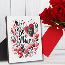 Romantisch "Be Mine" Quote Foto Red Heart Bohemian