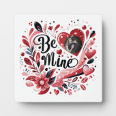 Romantisch "Be Mine" Quote Foto Red Heart Bohemian Fotoplaat (Voorkant)