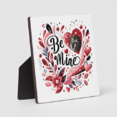 Romantisch "Be Mine" Quote Foto Red Heart Bohemian Fotoplaat (Voorkant)