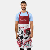 Romantisch "Be Mine" Quote Foto Red Heart Bohemian Schort (Gedragen)