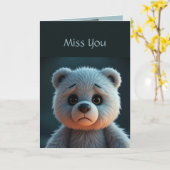 Romantisch Beer knuffel trieste eenzame leuke Humo Kaart (Gele Bloem)