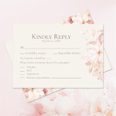 Romantisch Beige en Roze Rozen Bruiloft RSVP Kaart