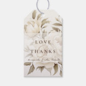 Romantisch Beige Pioenrozen Bloemen  Herfst Bruilo Cadeaulabel (Voorkant)